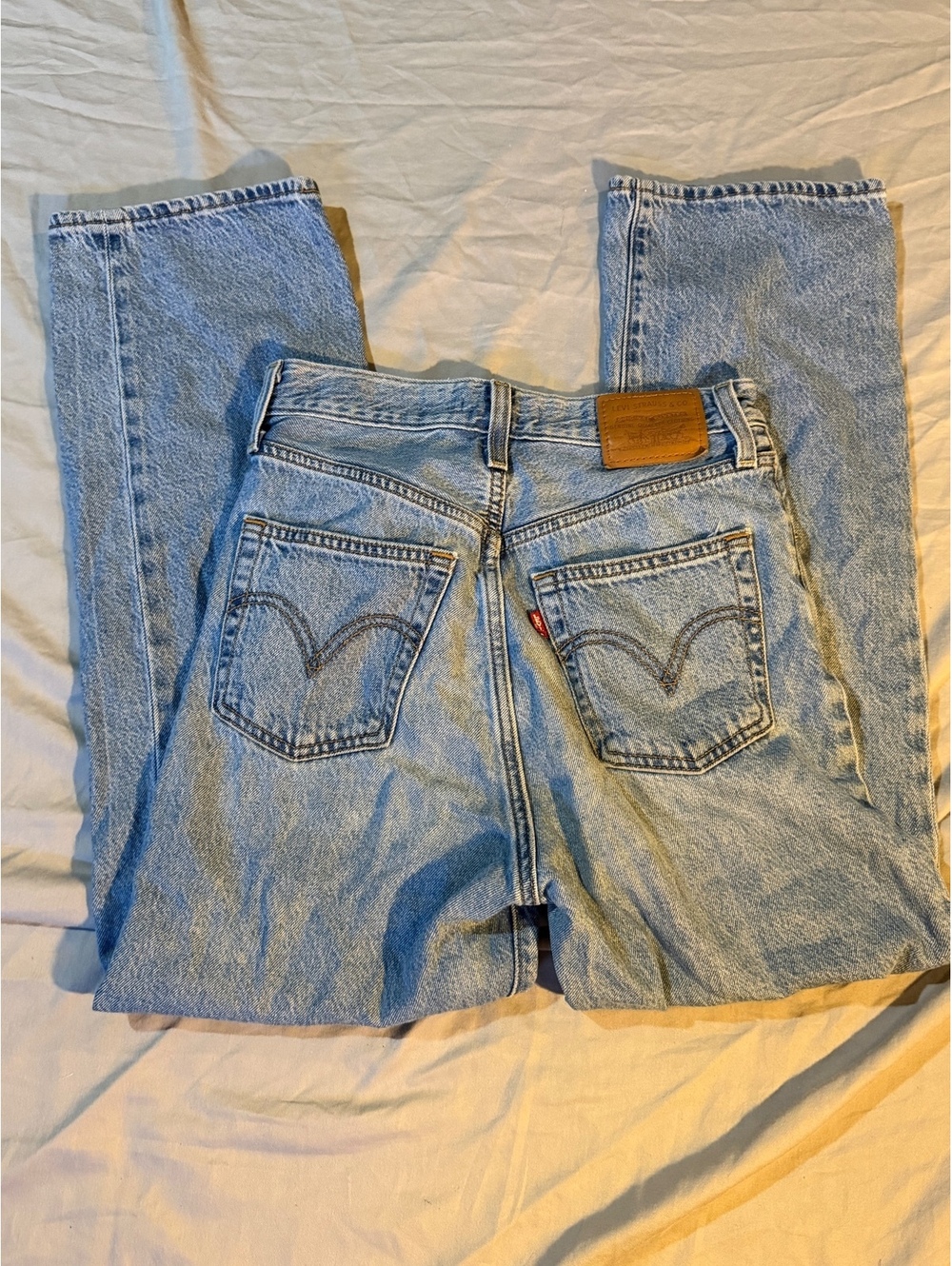 Levi's Ribcage Straight Ankle Jeans Size 25 Light Blue Denim